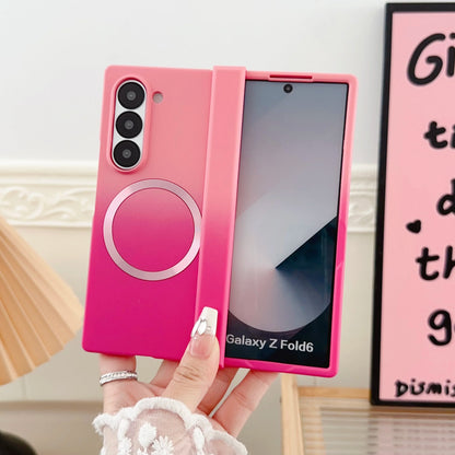 Magnetic Magsafe Wireless Charging Case — Gradient Liquid Silicone Bumper for Samsung Galaxy Z Fold 3-7