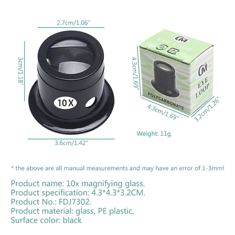 Portable Jewelers Loupe Magnifier Set – Monocular Eye Glass for Watch Repair & Jewelry Inspection