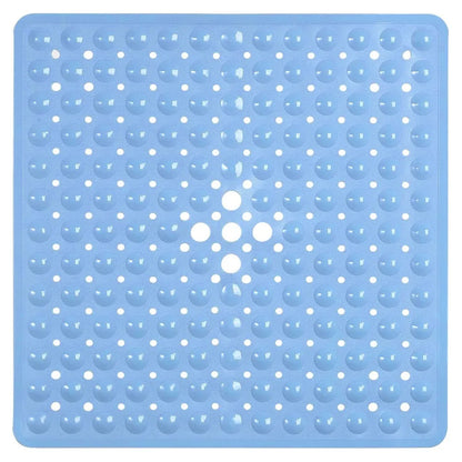53×53cm Square PVC Shower Mat – Anti-Slip Bath Floor Pad with Suction Cups for Safety in Bathtub & Bathroom