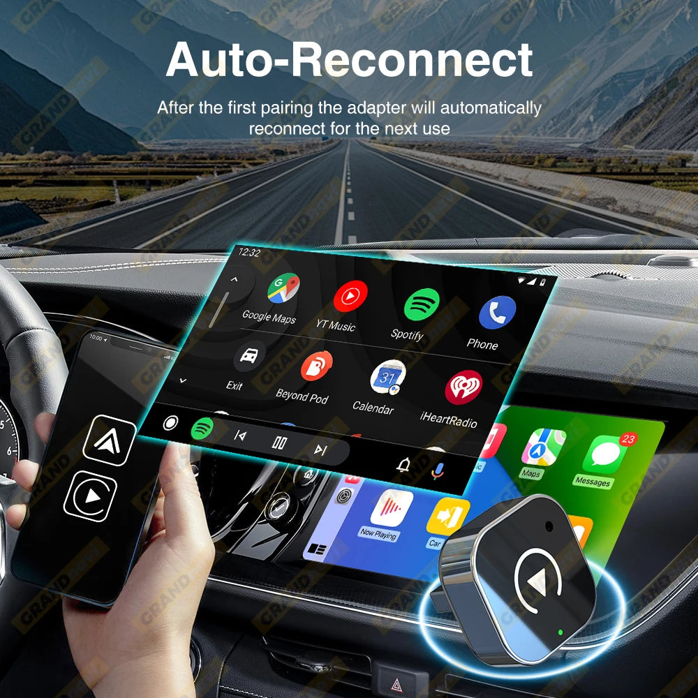 Wireless CarPlay & Android Auto Adapter — USB Smart Mini Box, Plug & Play, Universal for VW, Toyota, Nissan, Honda, Ford, Benz