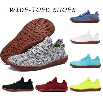 2025 Men's Wide-Toe Casual Shoes — Soft Sole Walking Sneakers, Breathable Mesh Comfortable Barefoot Shoes