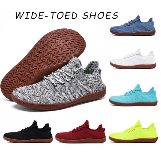 2025 Men's Wide-Toe Casual Shoes — Soft Sole Walking Sneakers, Breathable Mesh Comfortable Barefoot Shoes