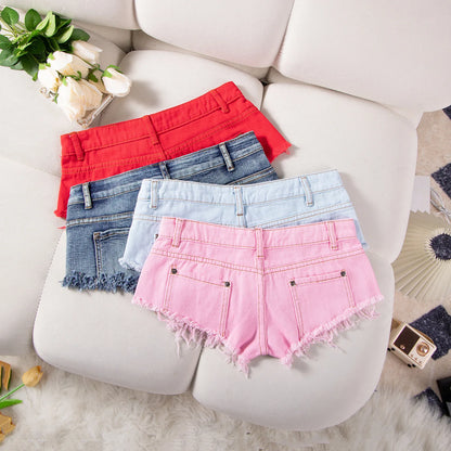 25# Summer Fashion Low-Waist Ripped Denim Shorts — Sexy Hot Pants & Booty Jeans for Women