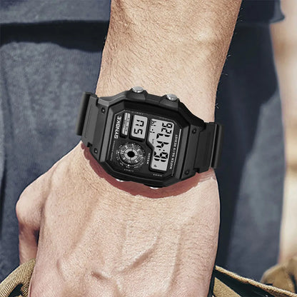 SYNOKE Men's Military Digital Sports Watch – Waterproof Luminous Chronograph Electronic Wristwatch