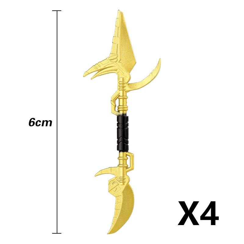Medieval Figure Weapons Building Blocks Kit – King Sword, Lion Shield, Trident & Double-Edged Axe Battle Toy