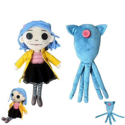 28cm Coraline Plush Toy – Kawaii Cartoon Figure, Soft Pillow Doll for Kids, Collectible & Birthday Gift