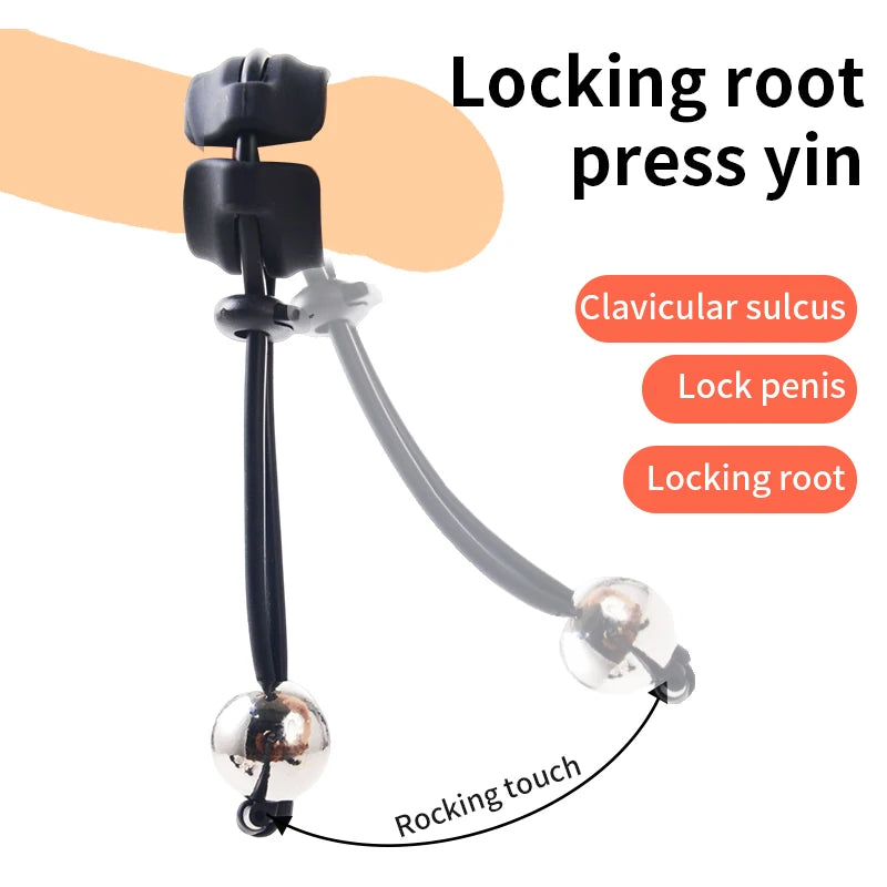 BDSM Male Penis Ring & Extender — Weight-Bearing Stretcher, Enlargement Device with Ball & Semen Lock, Adult Sex Toy for Men