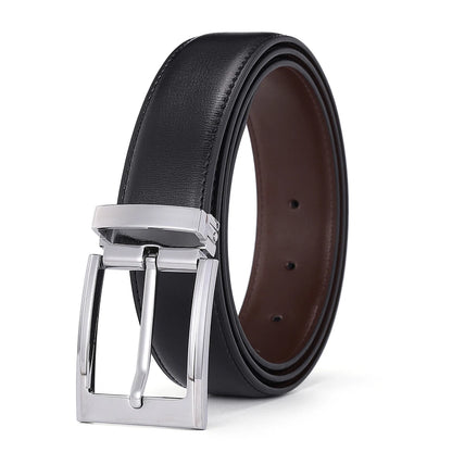 Men’s Pin Buckle Cowskin Leather Belt – High-Quality Designer Waist Strap, Luxury Fashion Accessory