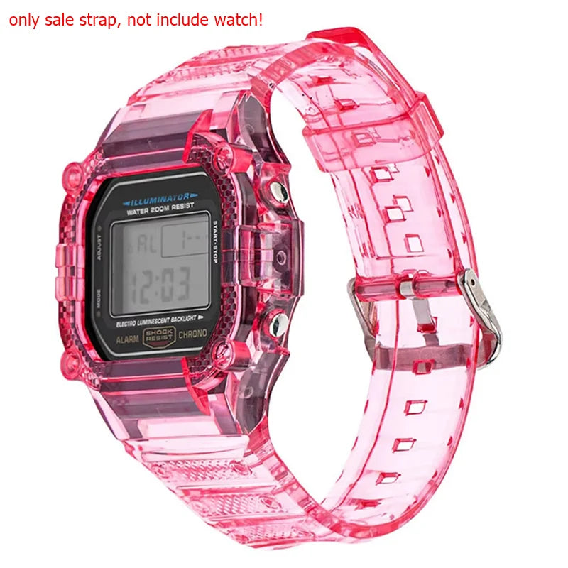 TPU Resin Watch Case and Strap for Casio G-Shock - Replacement Wristband for DW-5600, GW-M5610, M5600 and GLX-5600 Models