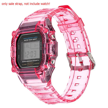 TPU Resin Watch Case and Strap for Casio G-Shock - Replacement Wristband for DW-5600, GW-M5610, M5600 and GLX-5600 Models