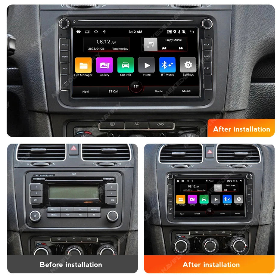 Android 13 Wireless CarPlay Multimedia Player – 7/8/9" IPS Screen GPS & WiFi Car Radio for VW Passat, Golf, Polo, Jetta & Skoda
