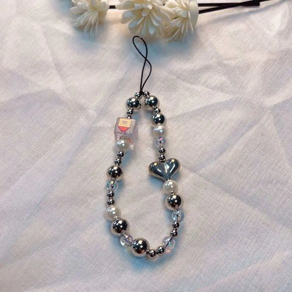 Colorful Macaron Beaded Phone Lanyard Wrist Strap – Anti-Lost Short Handheld Mobile Phone Chain Pendant for Women
