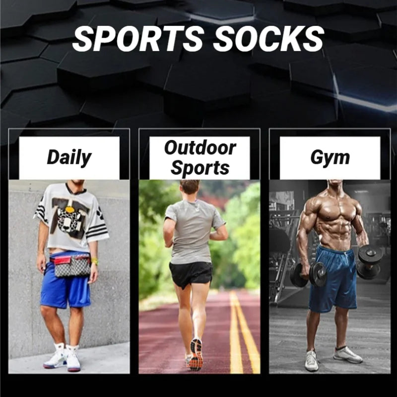 3 Pairs Men's Anti-Slip Football Socks - Breathable Soccer Basketball Sports Socks for Running & Hiking 39-45