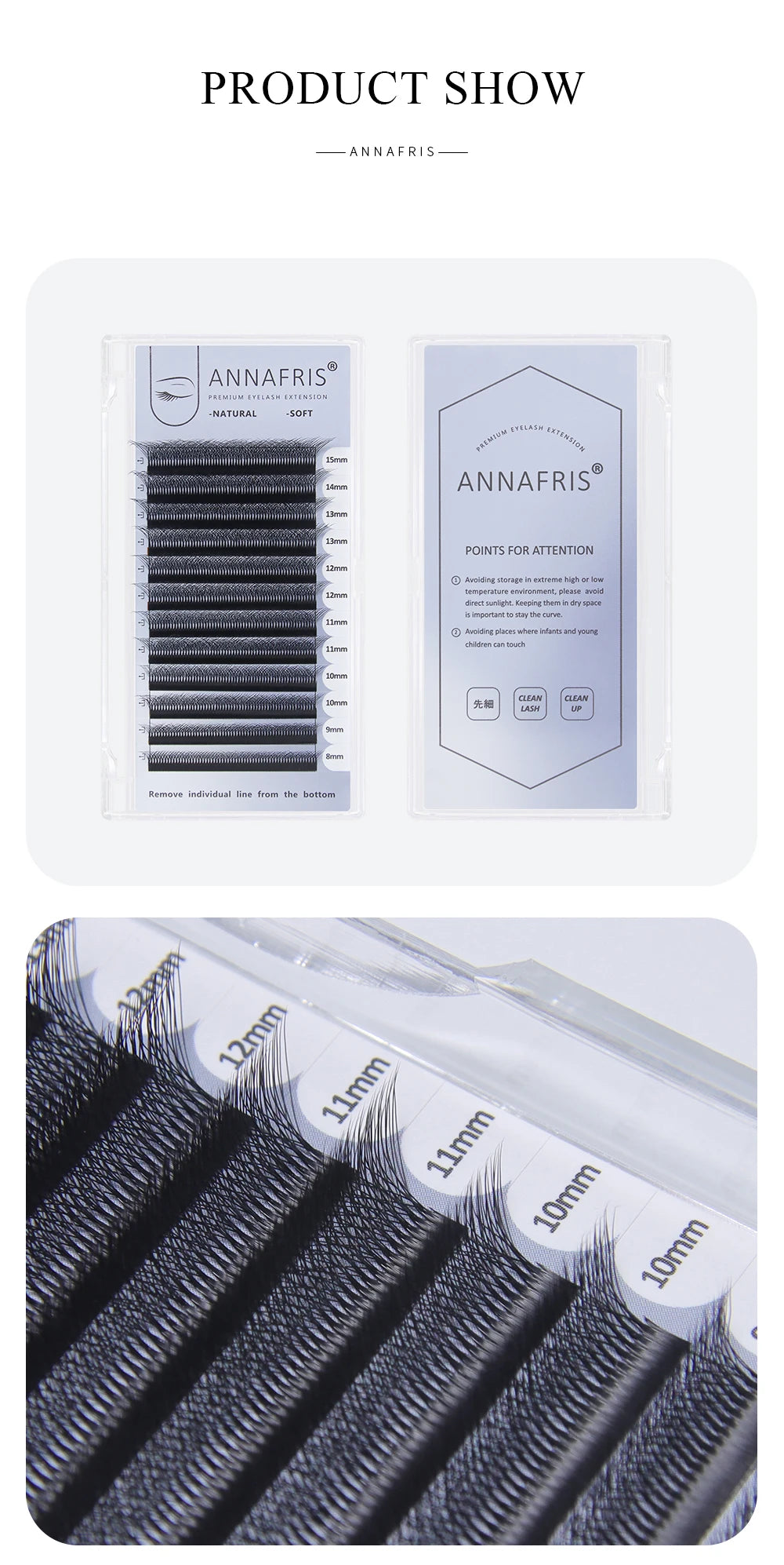 ANNAFRIS Premade Volume Lash Fans – YY 3D 4D 5D W-Shaped Automatic Flowering Mink Eyelash Extensions, Soft & Dense