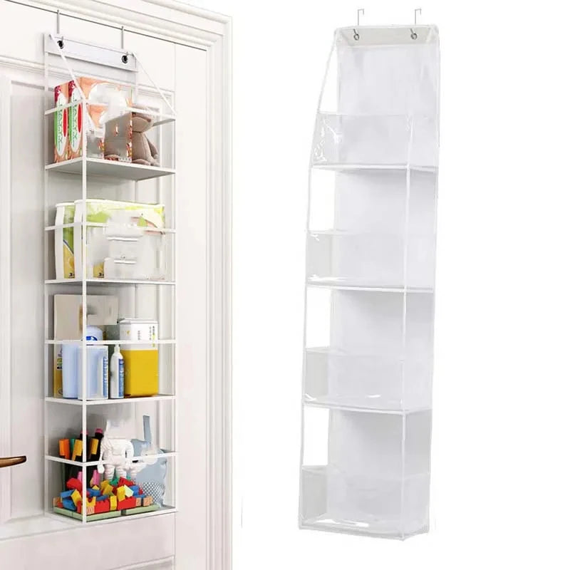 4-Layer Pink Foldable Hanging Storage Bag – Organizer for Bathroom, Snacks, Toys & Clothes