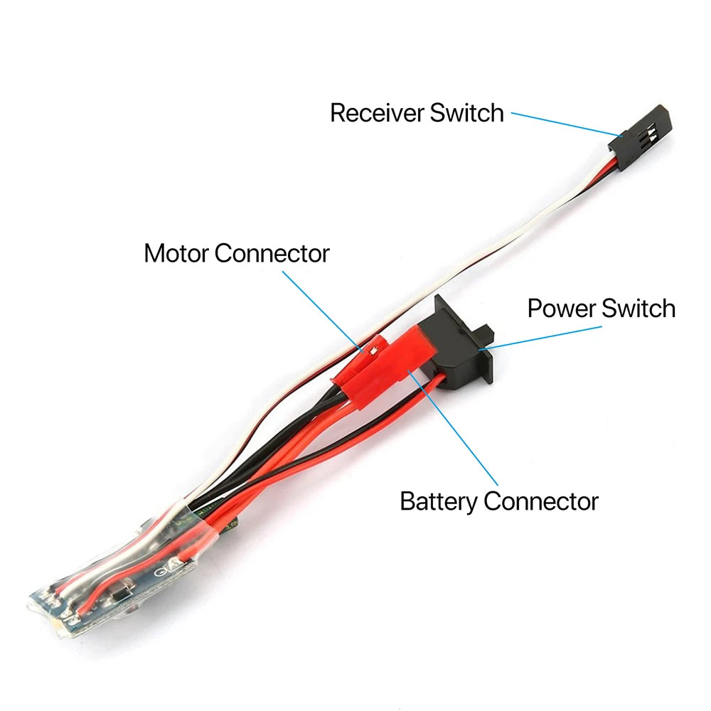 Micro ESC 20A 30A Brushed Electric Speed Controller – RC ESC for 2S 4-8V, DIY Mini 1/16 1/18 1/24 RC Car, Boat, Tank w/Brake