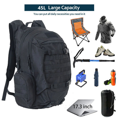 45L Waterproof Tactical Backpack – Outdoor Fishing, Hunting, Hiking & Camping Rucksack