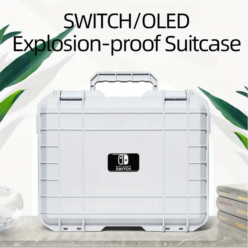Explosion-Proof Hard EVA Suitcase for Nintendo Switch OLED - Waterproof Storage Bag with Shoulder Strap