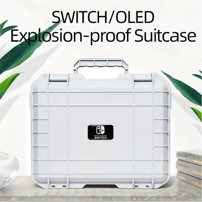Explosion-Proof Hard EVA Suitcase for Nintendo Switch OLED - Waterproof Storage Bag with Shoulder Strap