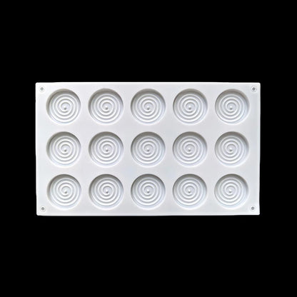 15-Hole Spiral Silicone Mold – Non-Stick Baking Tray for Mousse Cakes, Ice Cream, Pudding, Brownies, Gummies & Jelly Desserts