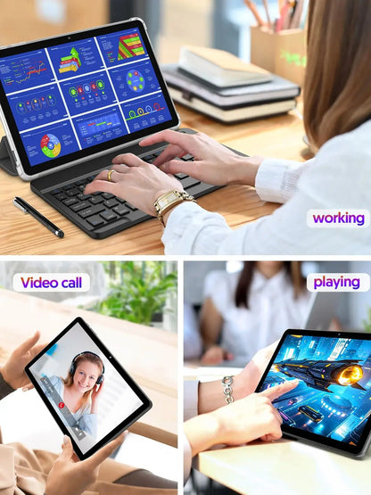 BAKEN 10.1" Android 13 Tablet – 4GB+64GB, Quad-Core, Dual Cameras, WiFi & Bluetooth 2-in-1 Tablet