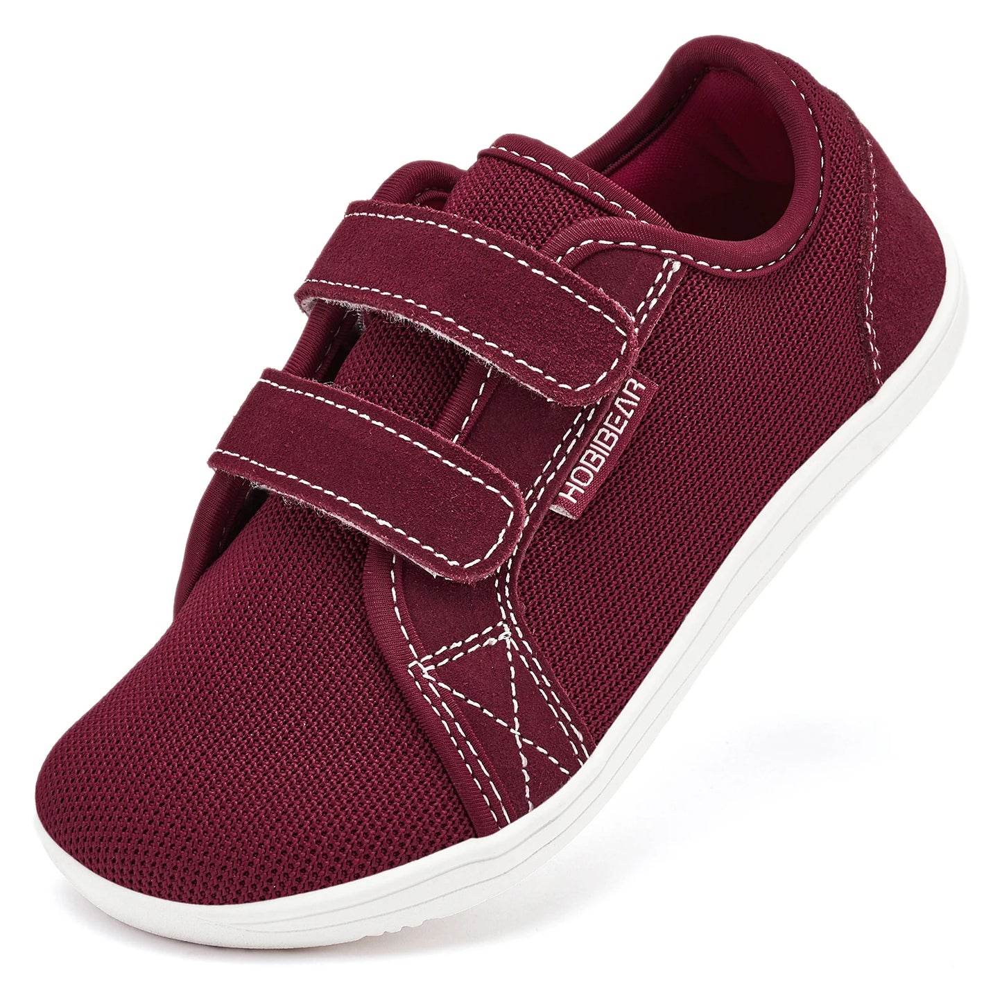 HOBIBEAR Kids Barefoot Sneakers – Lightweight Breathable Mesh Shoes with Hook & Loop, Wide Toe for Toddlers & Kids
