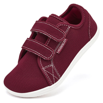 HOBIBEAR Kids Barefoot Sneakers – Lightweight Breathable Mesh Shoes with Hook & Loop, Wide Toe for Toddlers & Kids