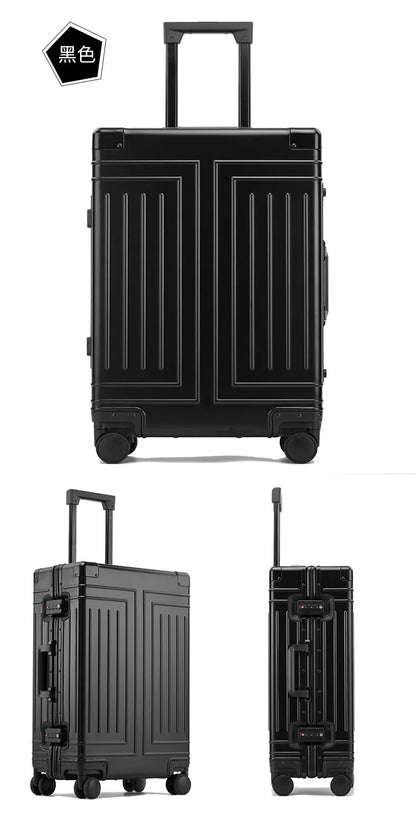2024 Aluminum Luggage Set with Wheels – Durable Carry-On & Checked Suitcases for Men, Women, and Girls (20/24/26/28 Inch)