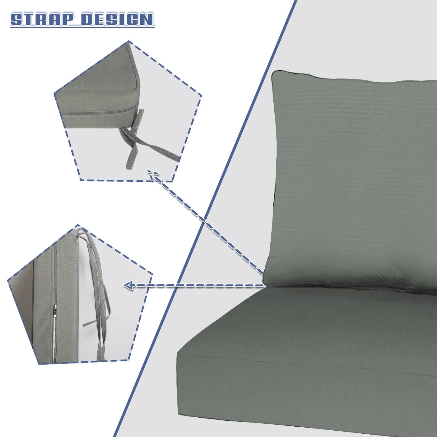 Custom Chair & Sofa Cushion Set – Seat and Backrest Pads for Bench, Garden, Patio & Bay Window Comfort Decor Cushion Set