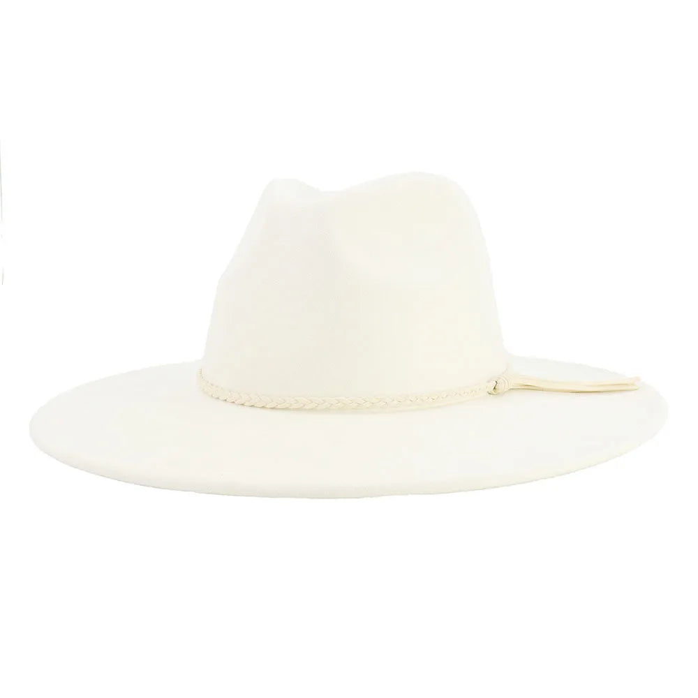 Suede Top Hat Fedora - 9.5cm Wide Brim Felt Jazz Hat for Men and Women, Autumn/Winter Classic Church Sombrer