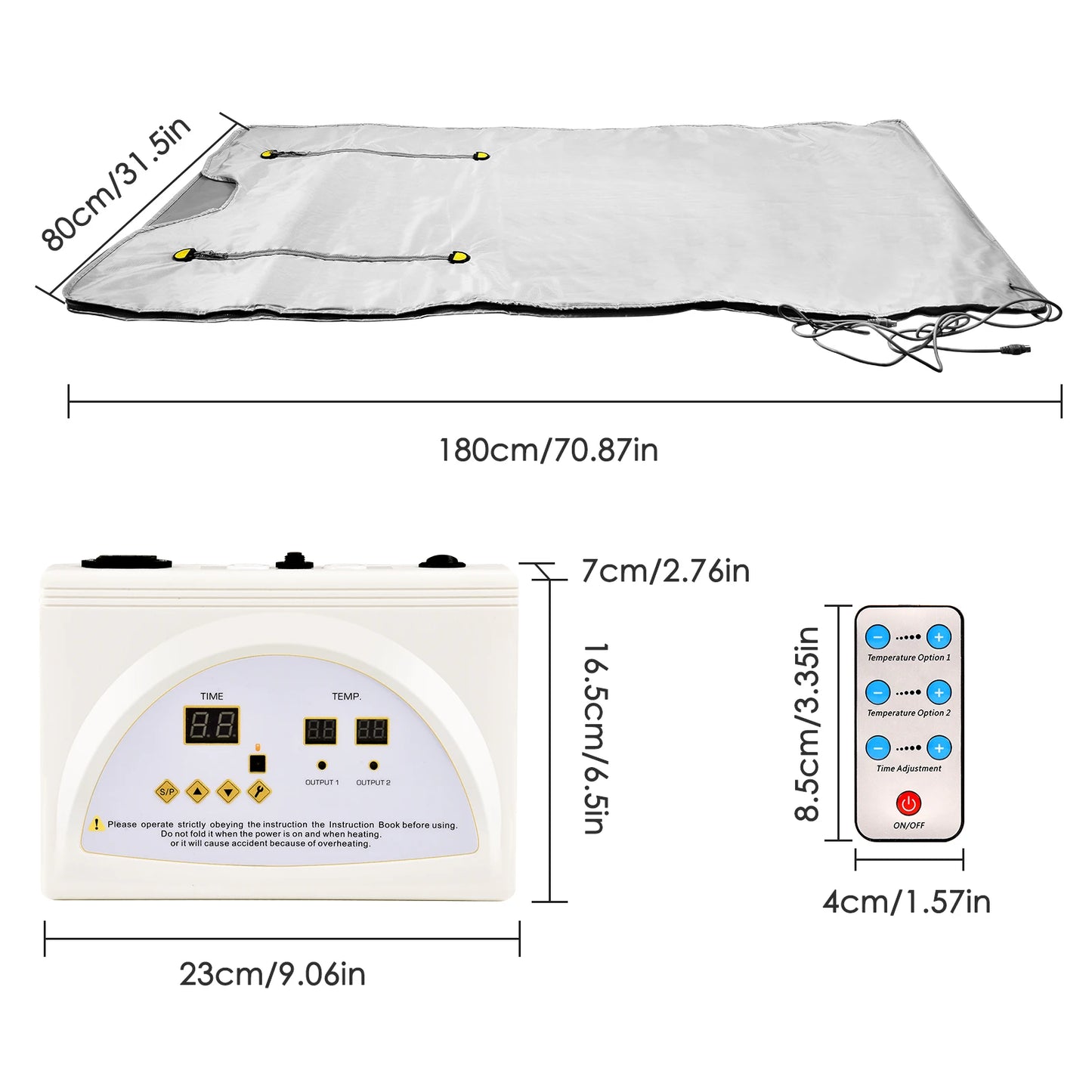 Professional Infrared Sauna Blanket – Slimming Heating Blanket with Zipper Design for Weight Loss & Detox, 180x80cm Home Spa