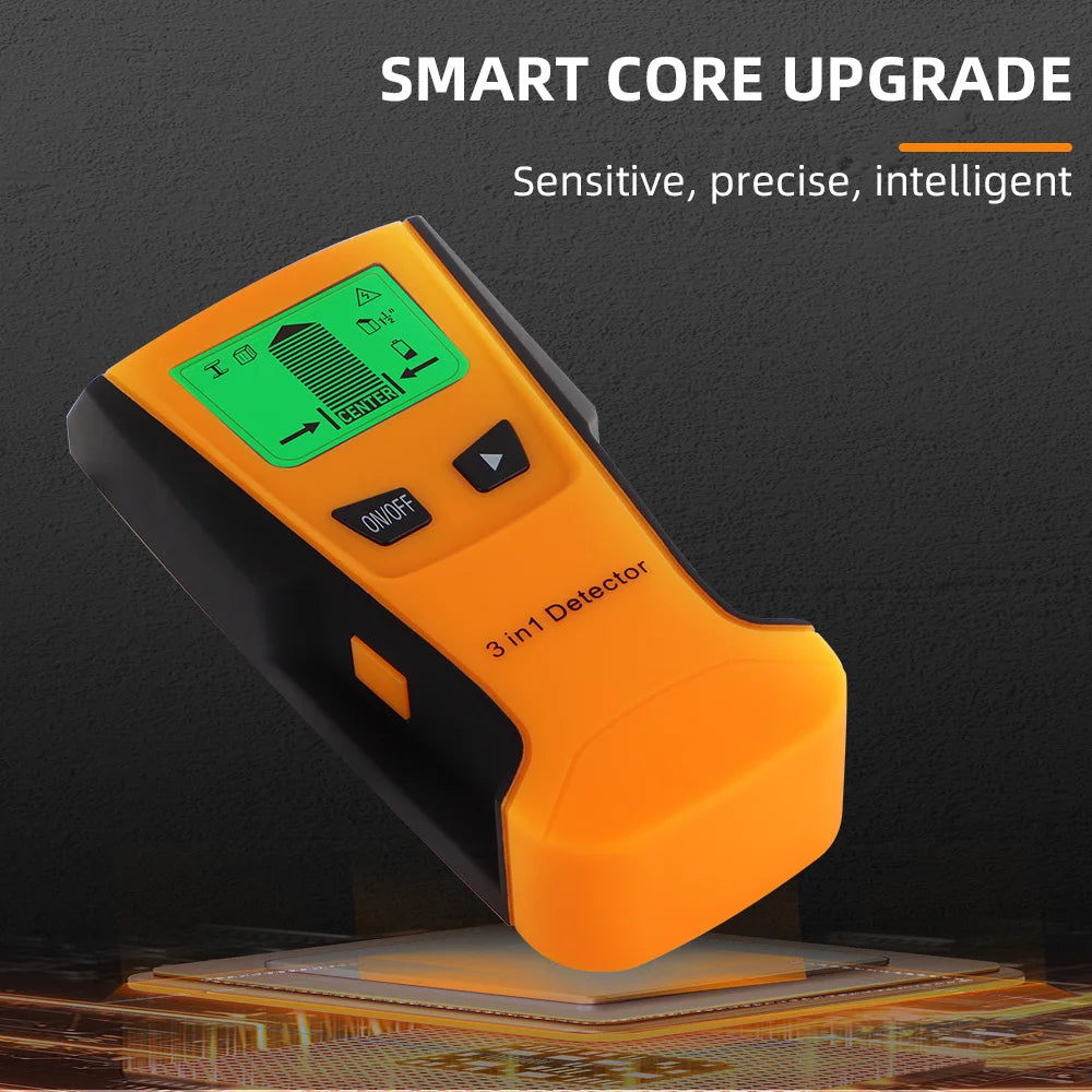 3-in-1 Wall Metal Detector – Professional Deep Scan for Metal, Wood Studs, AC Voltage & Live Wires