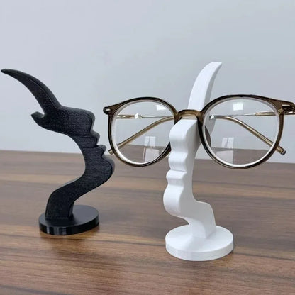Minimalist 3D-Printed Face Eyeglass Holder – Modern Line Art Glasses Stand for Desk and Home Décor