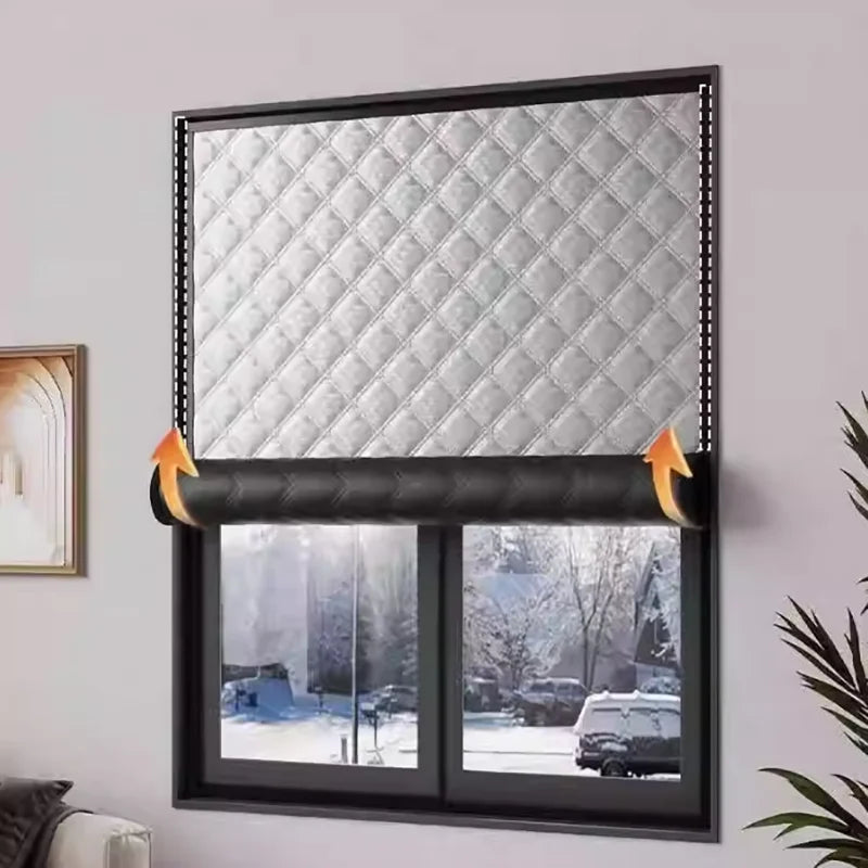 Winter Thermal Insulation Curtains - Windproof Blackout Window Cover for Bedroom Warmth, Noise Reduction & Privacy