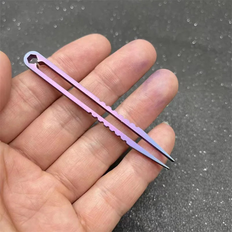 Titanium TC4 Clip Tweezers – EDC Multipurpose Precision Pick-Up Clamping Tool for Outdoor & Maintenance, 6 Colors