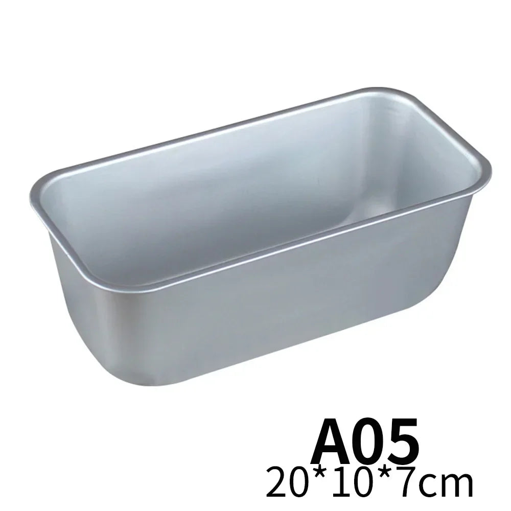 5-Size Aluminum Loaf Pan Set – Non-Stick Rectangle Baking Molds for Bread, Cake, Brownie, Cheese & Pastry
