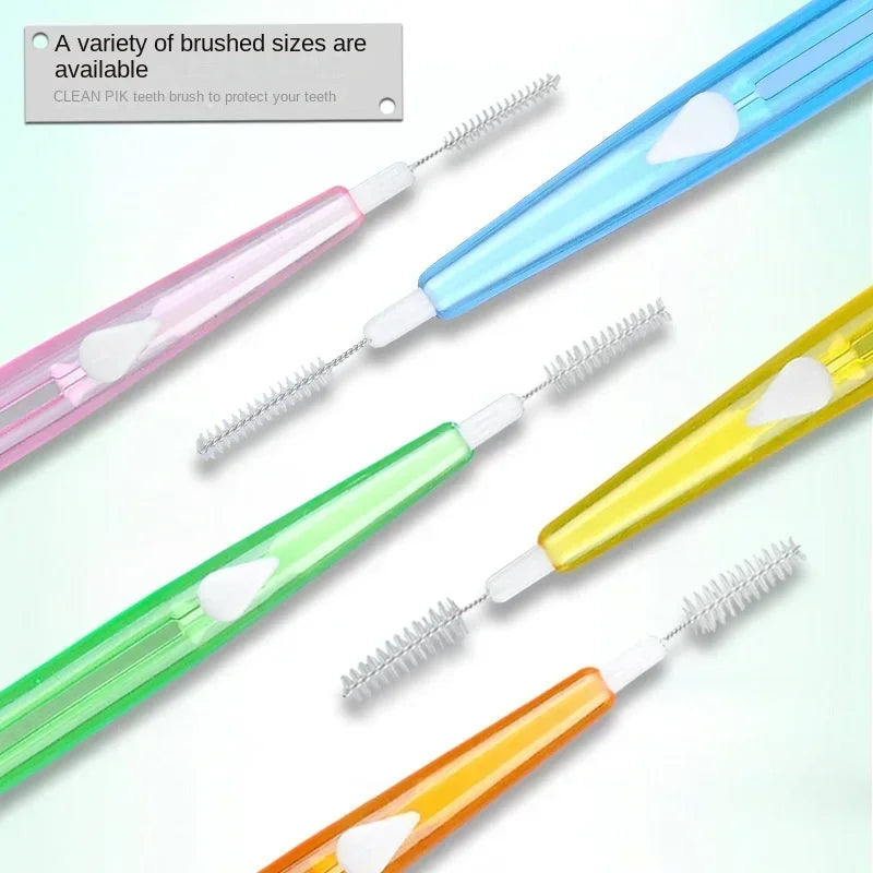 30-Piece Interdental Toothpick Brushes – 0.6-1.5mm I-Shape Dental Floss for Oral Care