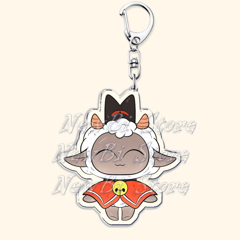Funny Dark Video Game Sheep Keychain – Cute Lamb & Goat Bag Accessory Gamer Gift