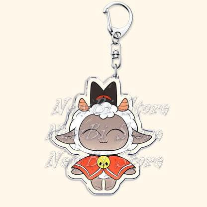 Funny Dark Video Game Sheep Keychain – Cute Lamb & Goat Bag Accessory Gamer Gift