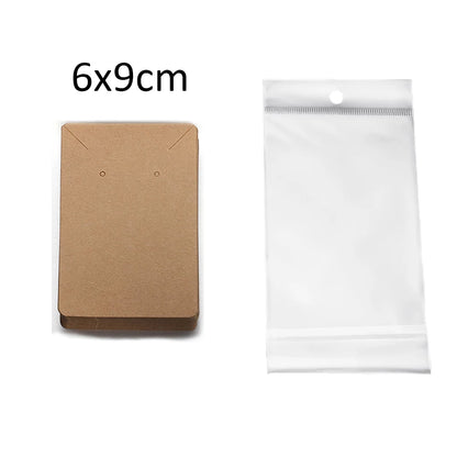 50 Sets Earring & Necklace Display Cards with Self-Seal Kraft Paper Bags – DIY Jewelry Packaging