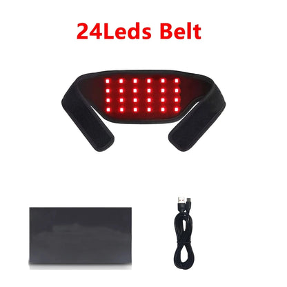 24PCS LED Red Light Belt – Wearable USB Device for Neck, Wrist, Arms, Chin & Waist, 660 & 850nm Therapy for Muscle Relief