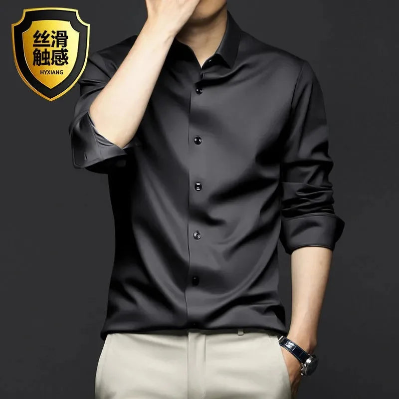 Men's Wrinkle-Resistant Dress Shirt - Non-Iron Long Sleeve Business Casual Shirt S-5XL