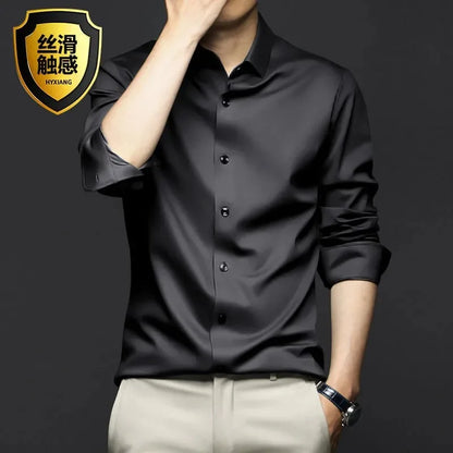 Men's Wrinkle-Resistant Dress Shirt - Non-Iron Long Sleeve Business Casual Shirt S-5XL