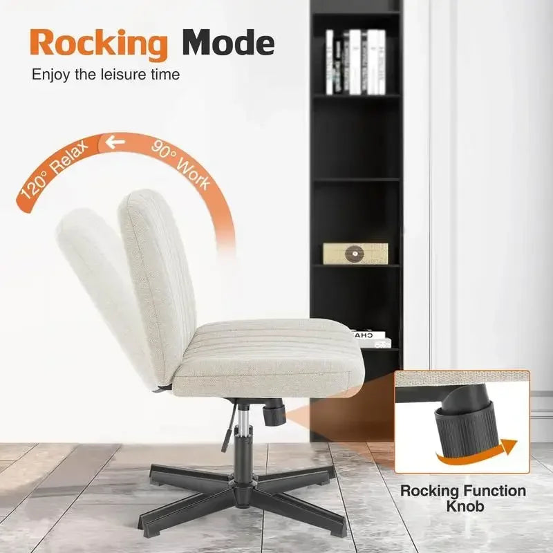 Joyfinity Plus Size Criss Cross Office Chair - Armless Swivel Modern Desk Chair for Home