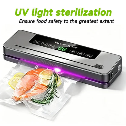 Portable Vacuum Sealer for Food Storage – Kitchen Gadget Air Compressor Plastic Bag Sealer Vacuum Packaging Machine for Home Use