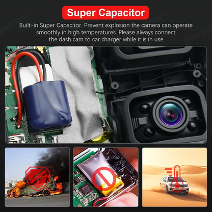 4K 2160P Dual Lens Car DVR – WIFI GPS Logger, Novatek 96663 Chip, Sony Sensor, Night Vision Dash Cam Recorder D30H
