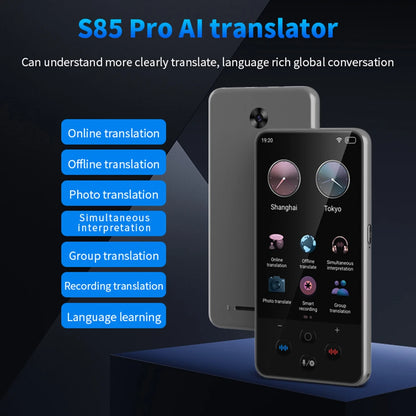 S85 Pro Language Translator Device – 138 Languages, Voice & Video Recording, Offline Translation, 8GB, 2000mAh