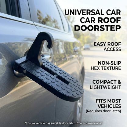 Foldable Car Door Step - Universal Roof Rack Accessory with Latch Hook for Safe Roof Access and Vehicle Maintenance