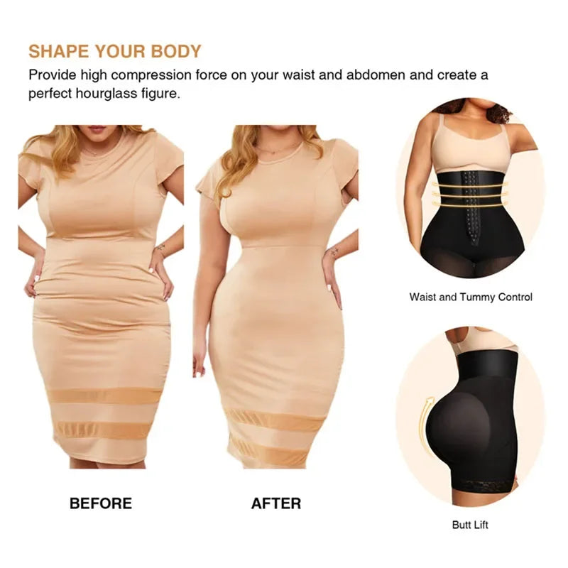 AfruliA Purple BBL Shorts – Colombian Fajas Shapewear Waist Trainer Corset Body Shaper Control Panties Lifter