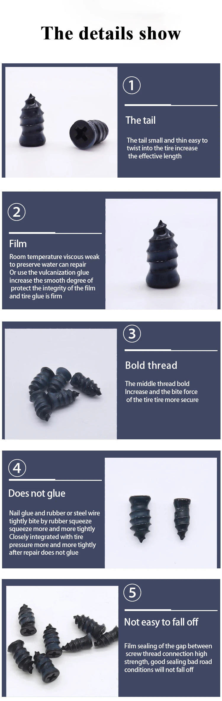 10/30PCS Car & Motorcycle Tyre Repair Nail Set – Universal Rubber Puncture Repair Tool for Truck, Scooter & Bike Tires